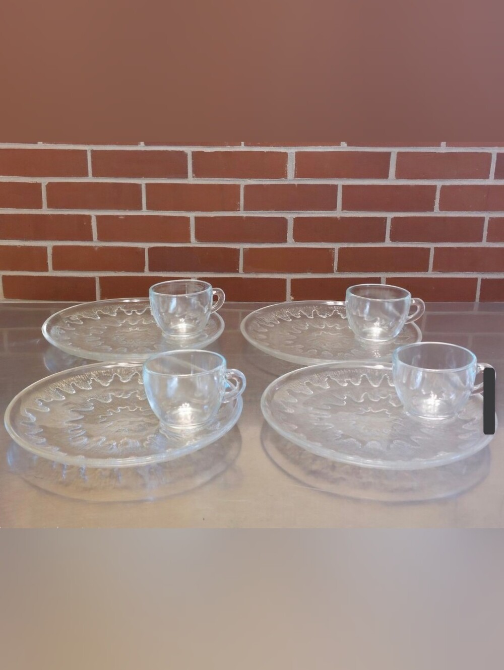 Indiana Glass 8 Piece Crystal Snack Set